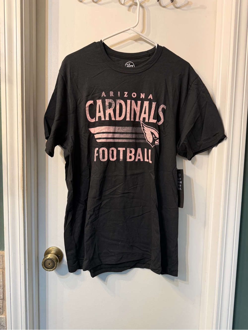 47 Arizona Cardinals Charcoal Gray Tee with Pink Graphic - Men's Short Sleeve